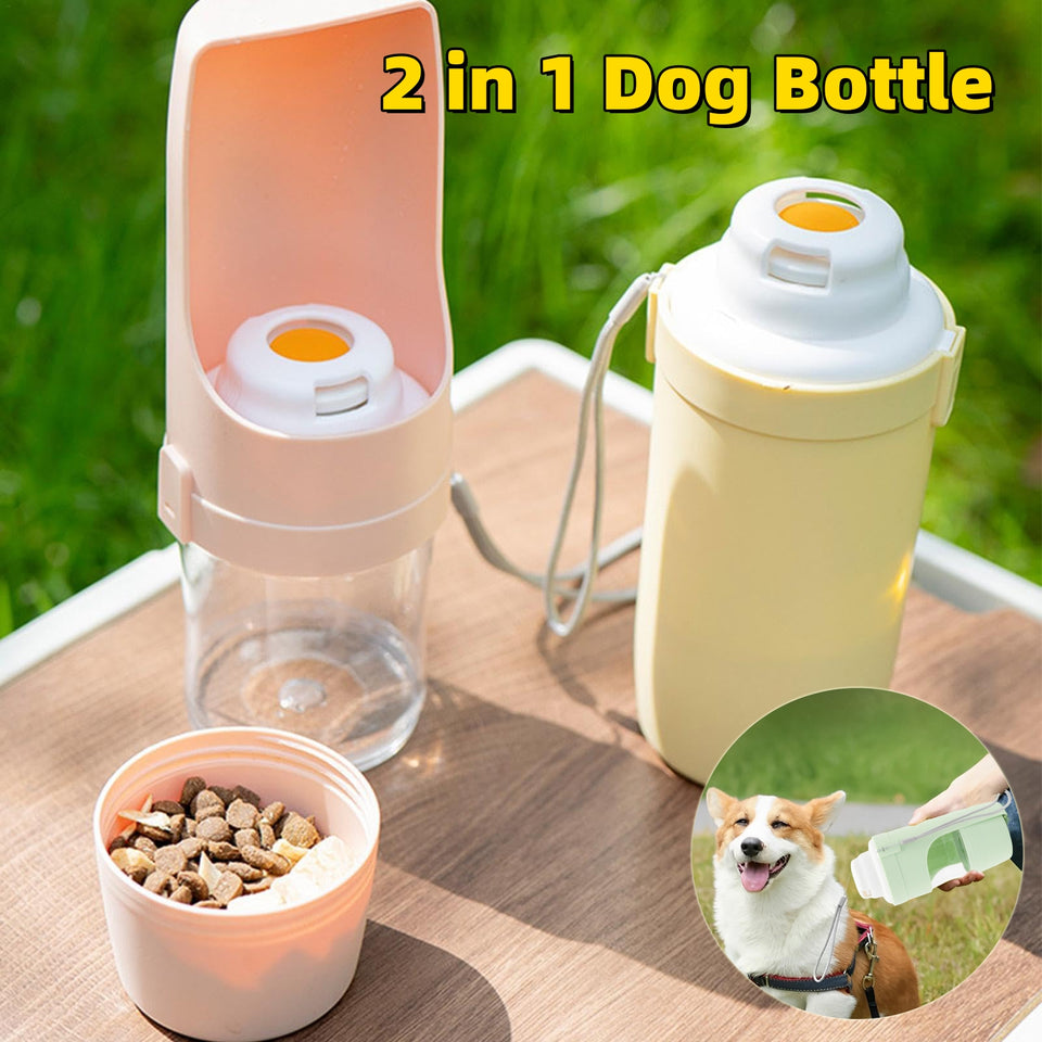 Portable Travel Dog Water Bottle with Drinking Cup – Pet Water Dispenser for Outdoor Use