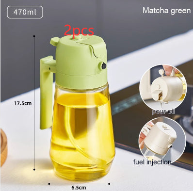 470ml 2-in-1 Olive Oil Sprayer & Pour Dispenser – Glass Oil Bottle for Cooking, BBQ & Air Fryer