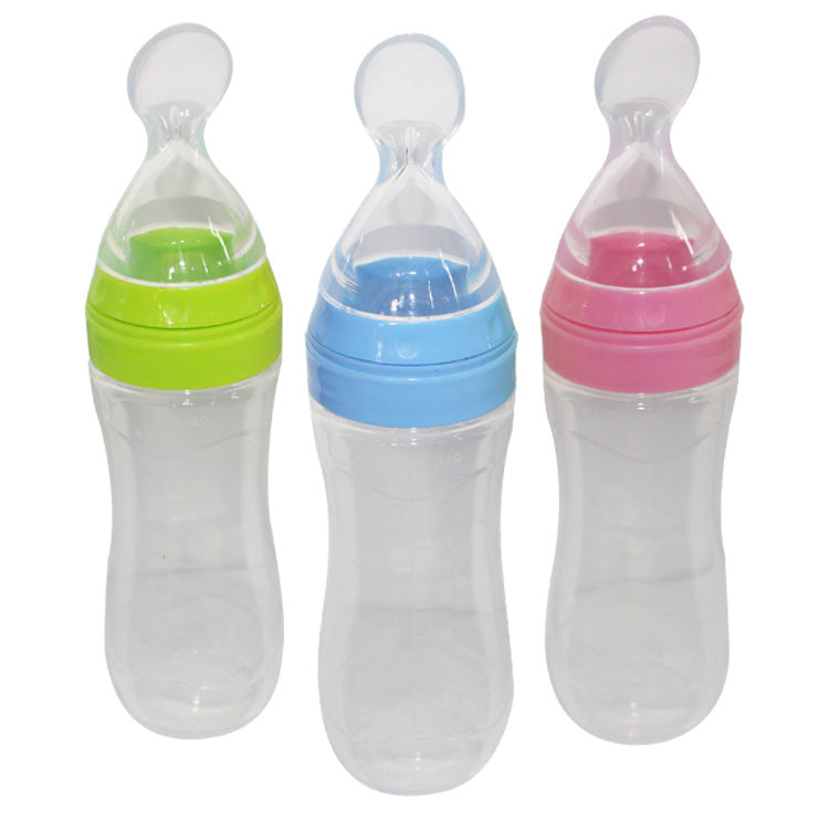 Baby Spoon Bottle Feeder – Silicone Squeeze Feeding Bottle for Infants & Toddlers
