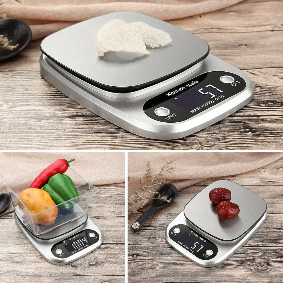 Digital Kitchen Food Scale – Stainless Steel Weighing Scale with 1g Precision (22lb Capacity)