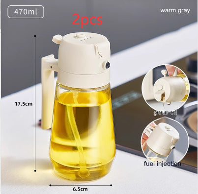 470ml 2-in-1 Olive Oil Sprayer & Pour Dispenser – Glass Oil Bottle for Cooking, BBQ & Air Fryer