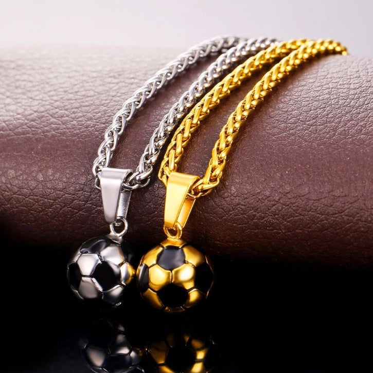 Stainless Steel World Cup Pendant Necklace