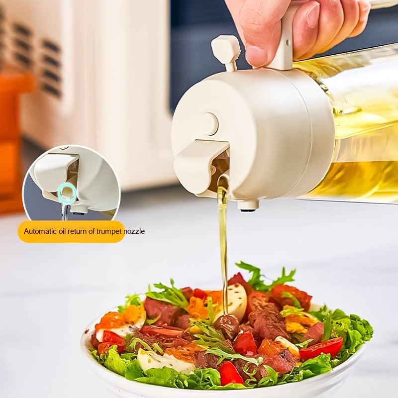 470ml 2-in-1 Olive Oil Sprayer & Pour Dispenser – Glass Oil Bottle for Cooking, BBQ & Air Fryer