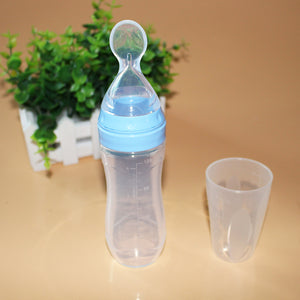 Baby Spoon Bottle Feeder – Silicone Squeeze Feeding Bottle for Infants & Toddlers