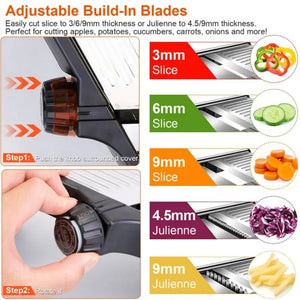 Stainless Steel Fruit & Vegetable Slicer – Manual Kitchen Cutter for Easy Food Prep