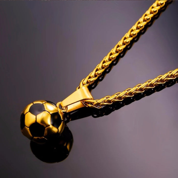 Stainless Steel World Cup Pendant Necklace