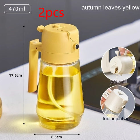 470ml 2-in-1 Olive Oil Sprayer & Pour Dispenser – Glass Oil Bottle for Cooking, BBQ & Air Fryer