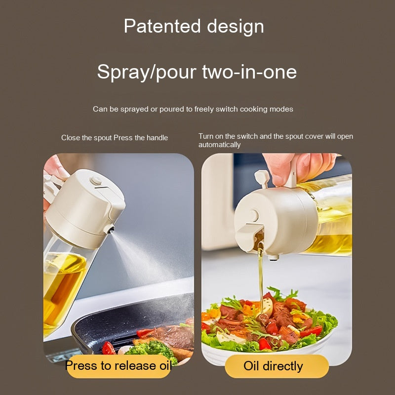 470ml 2-in-1 Olive Oil Sprayer & Pour Dispenser – Glass Oil Bottle for Cooking, BBQ & Air Fryer