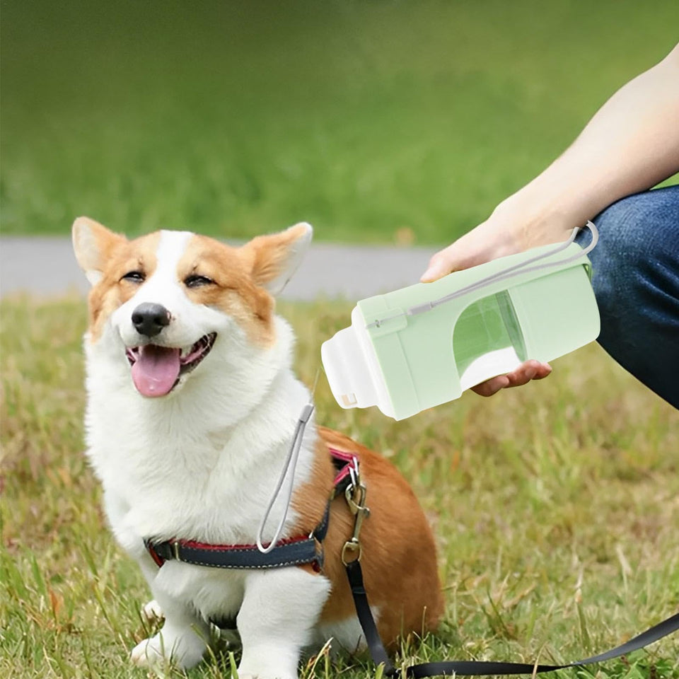 Portable Travel Dog Water Bottle with Drinking Cup – Pet Water Dispenser for Outdoor Use