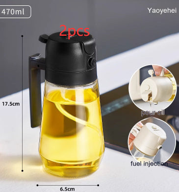 470ml 2-in-1 Olive Oil Sprayer & Pour Dispenser – Glass Oil Bottle for Cooking, BBQ & Air Fryer